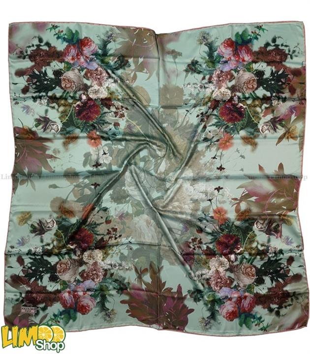 روسری مجلسی ابریشم سبز فیروزه ای کد 1733